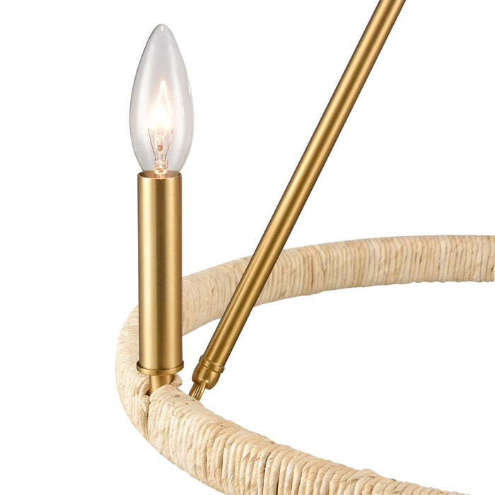 Atlas Lighting Abaca 20'' Wide 3Lt Chandelier, Brushed Gold