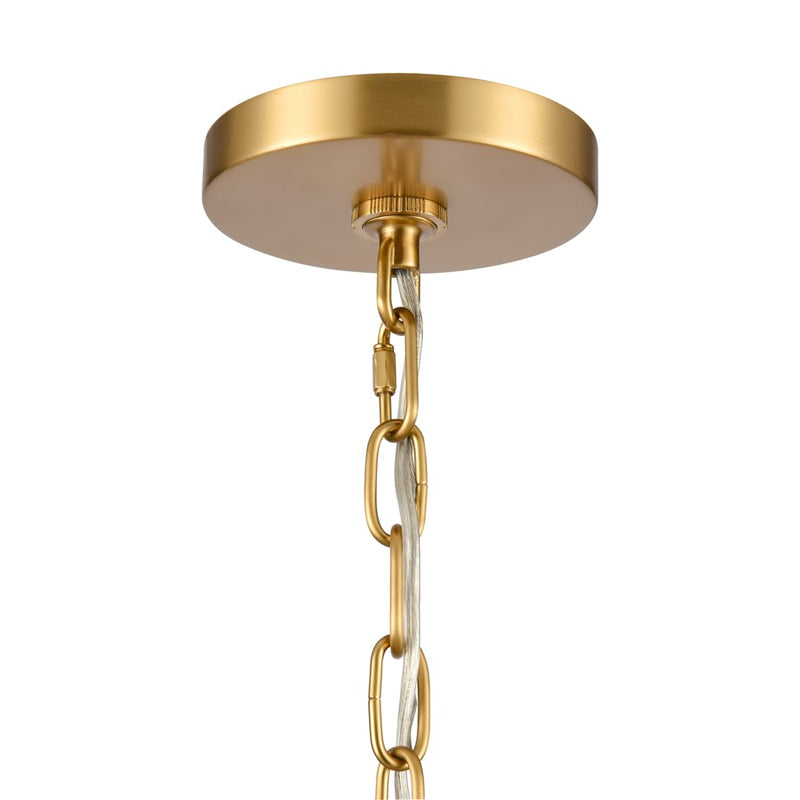 Atlas Lighting Abaca 20in 3-Light Chandelier | Transitional Brushed Gold and Natural Rope | Dining Room & Living Room | Model CL11043-BS
