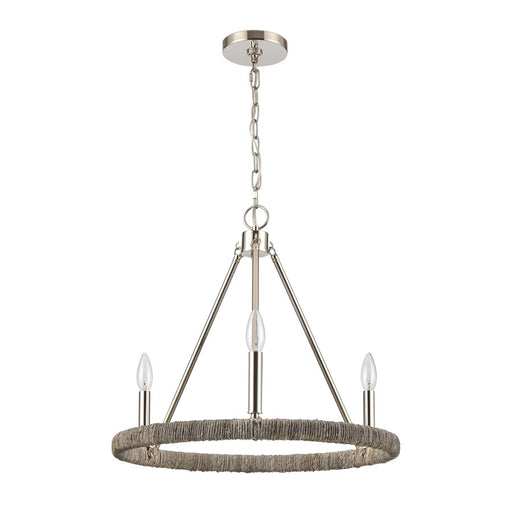 Atlas Lighting Abaca 20'' Wide 3Lt Chandelier, Polished Nickel