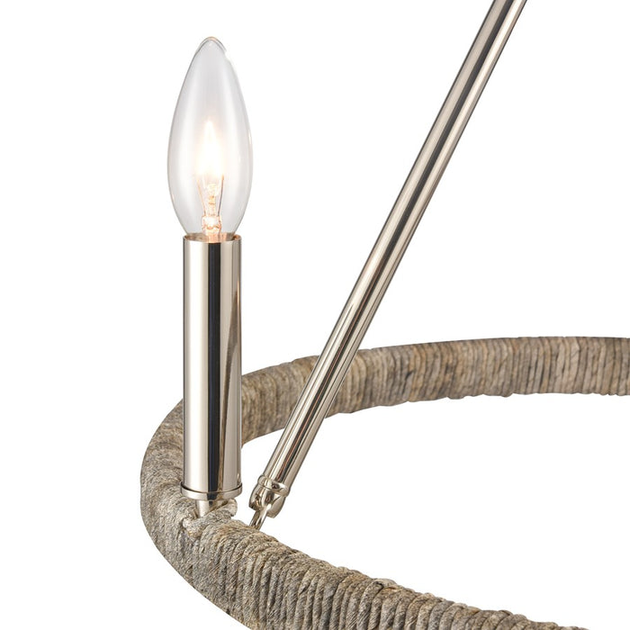 Atlas Lighting Abaca 20'' Wide 3Lt Chandelier, Polished Nickel
