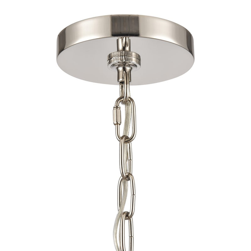 Atlas Lighting Abaca 20in 3-Light Chandelier | Transitional Polished Nickel and Gray Rope | Dining Room & Living Room | Model CL11043-NK