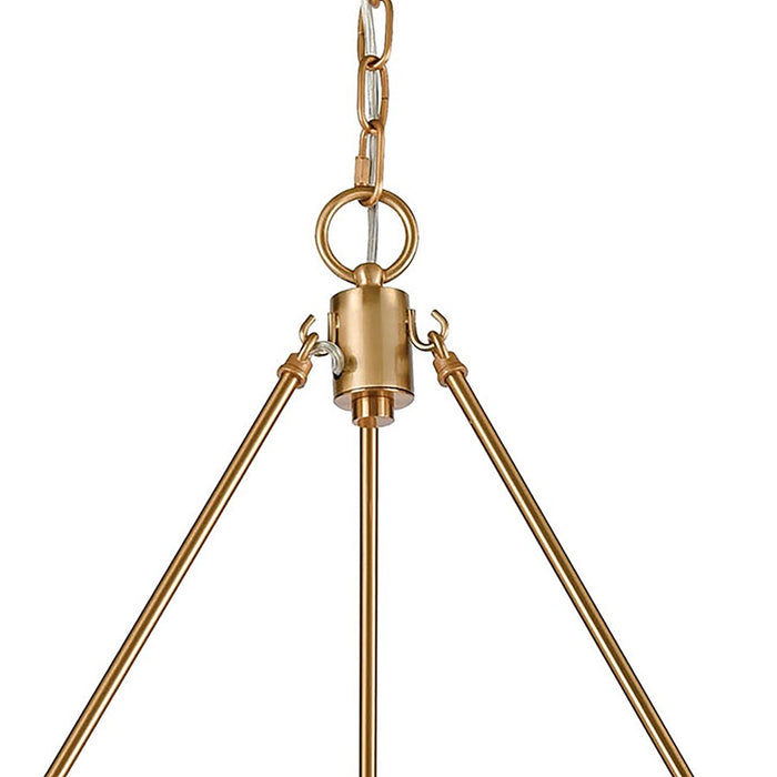 Atlas Lighting Abaca 27'' Wide 6Lt Chandelier, Satin Brass
