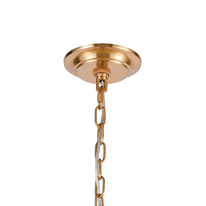 Atlas Lighting Abaca 27'' Wide 6Lt Chandelier, Satin Brass