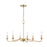 Atlas Lighting Abaca 32'' Wide 6Lt Chandelier, Brushed Gold