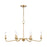 Atlas Lighting Abaca 32'' Wide 6Lt Chandelier, Brushed Gold