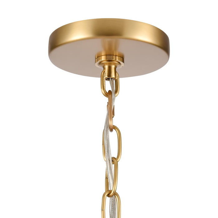 Atlas Lighting Abaca 32'' Wide 6Lt Chandelier, Brushed Gold