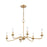 Atlas Lighting Abaca 32'' Wide 6Lt Chandelier, Brushed Gold