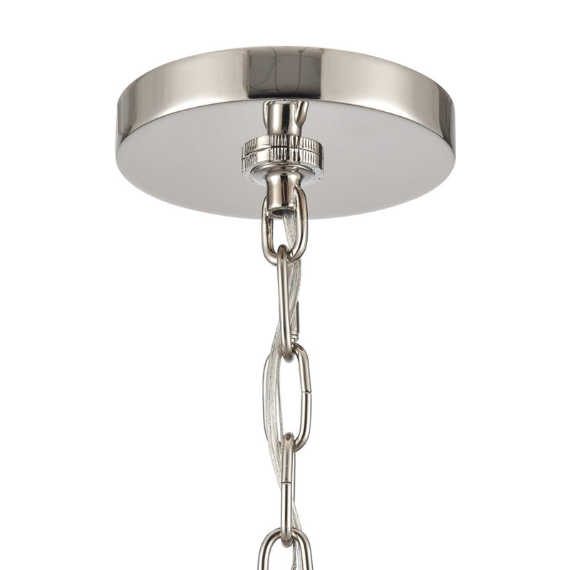 Atlas Lighting Abaca 32'' Wide 6Lt Chandelier, Polished Nickel
