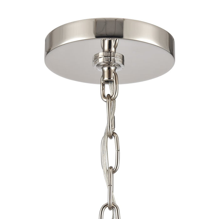 Atlas Lighting Abaca 32'' Wide 6Lt Chandelier, Polished Nickel