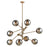 Atlas Lighting Accelerated Returns 34''W 8Lt Chandelier, Brass/Gray