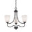 Atlas Lighting Arlington 22''W 3Lt Chandelier, Bronze/White Glass