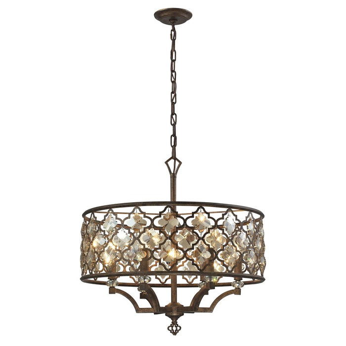 Atlas Lighting Armand 24'' Wide 6Lt Chandelier, Weathered Bronze