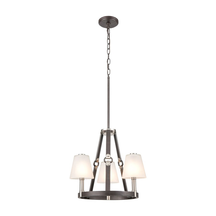 Atlas Lighting Armstrong Grove 18''W 3Lt Chandelier, Espresso/White