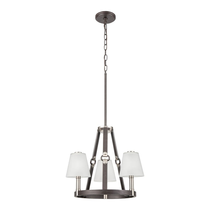Atlas Lighting Armstrong Grove 18''W 3Lt Chandelier, Espresso/White