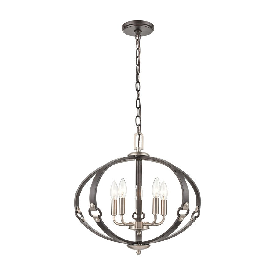 Atlas Lighting Armstrong Grove 20'' Wide 5Lt Chandelier, Espresso