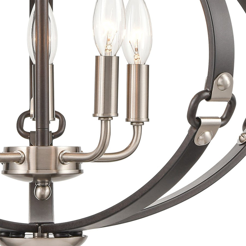 Atlas Lighting Armstrong Grove 20in 5-Light Chandelier | Transitional Charcoal and Satin Nickel | Dining Room & Kitchen Island | Model CL11065-BK