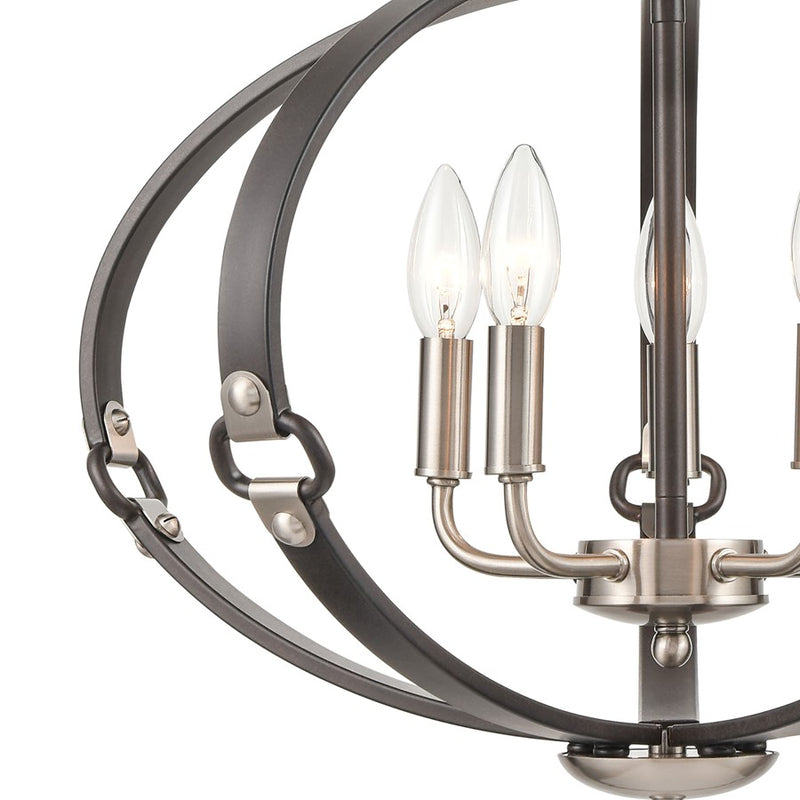 Atlas Lighting Armstrong Grove 20in 5-Light Chandelier | Transitional Charcoal and Satin Nickel | Dining Room & Kitchen Island | Model CL11065-BK