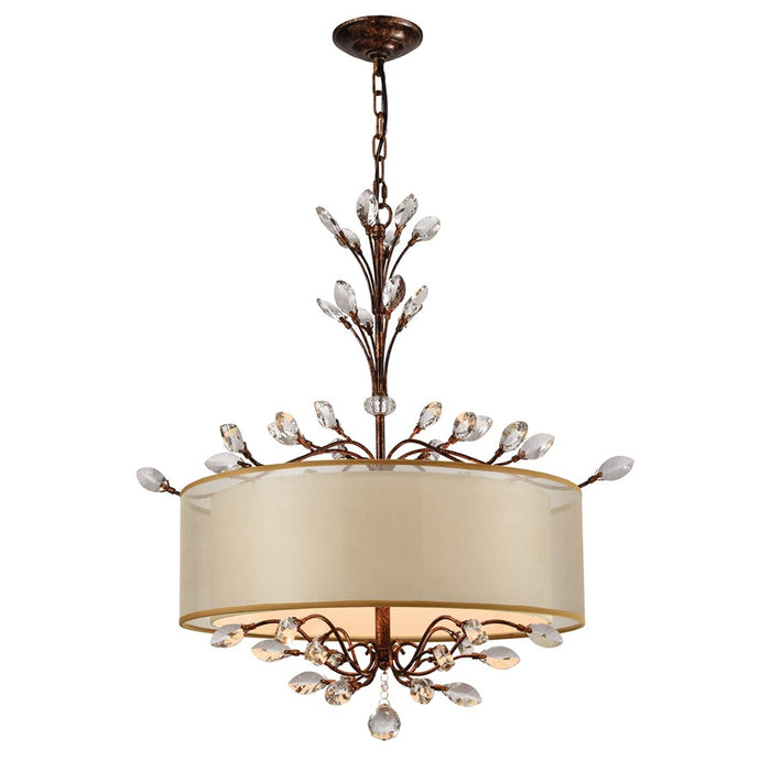Atlas Lighting Asbury 26''W 4Lt Chandelier, Spanish Bronze/Beige