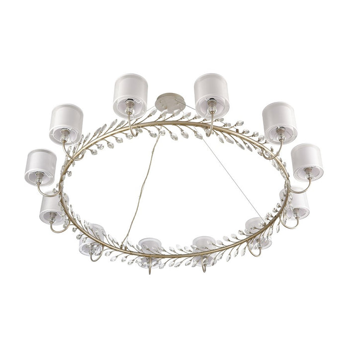 Atlas Lighting Asbury 62'' Wide 12Lt Chandelier, Aged Silver