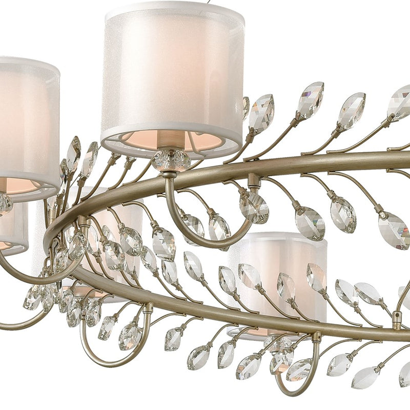 Atlas Lighting Asbury 62'' Wide 12Lt Chandelier, Aged Silver