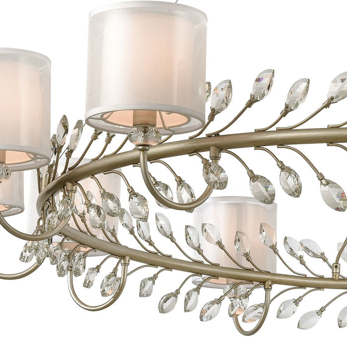 Atlas Lighting Asbury 62'' Wide 12Lt Chandelier, Aged Silver