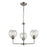 Atlas Lighting Astoria 23''W 3Lt Chandelier, Brushed Nickel/Clear