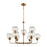 Atlas Lighting Astoria 32'' Wide 9Lt Chandelier, Satin Gold/Clear