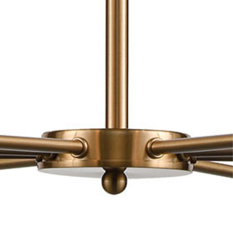 Atlas Lighting Astoria 32'' Wide 9Lt Chandelier, Satin Gold/Clear