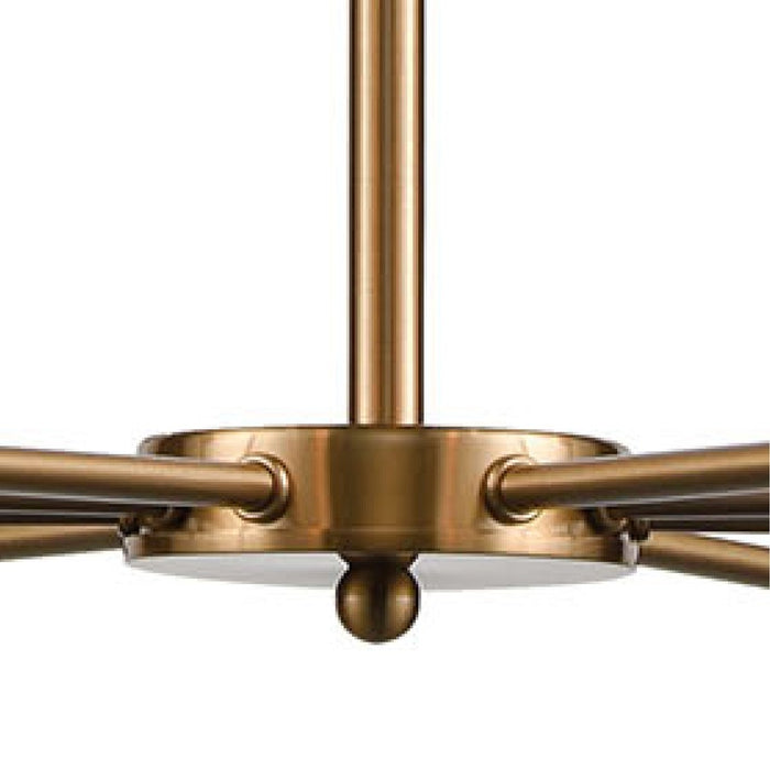 Atlas Lighting Astoria 32'' Wide 9Lt Chandelier, Satin Gold/Clear