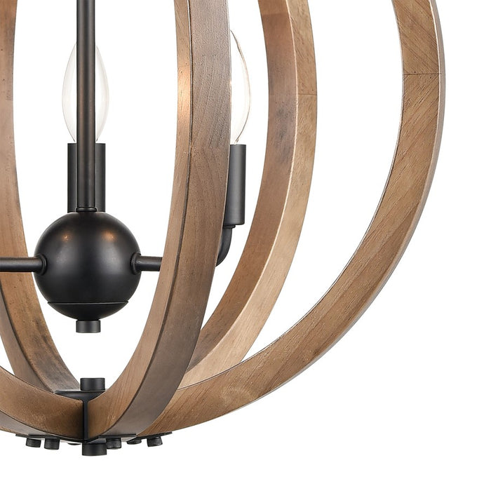 Atlas Lighting Barrow 18'' Wide 3Lt Chandelier, Matte Black