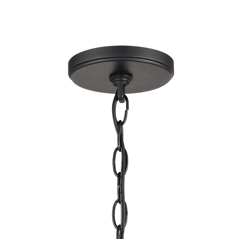 Atlas Lighting Barrow 18in 3-Light Chandelier | Transitional Matte Black and Birchwood | Dining Room & Kitchen Island | Model CL11075-NA