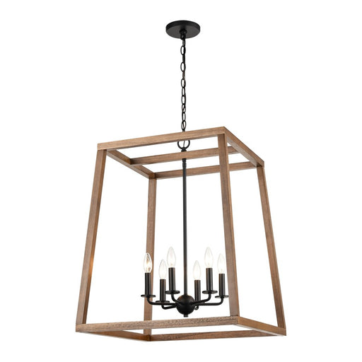 Atlas Lighting Barrow 26'' Wide 6Lt Chandelier, Matte Black