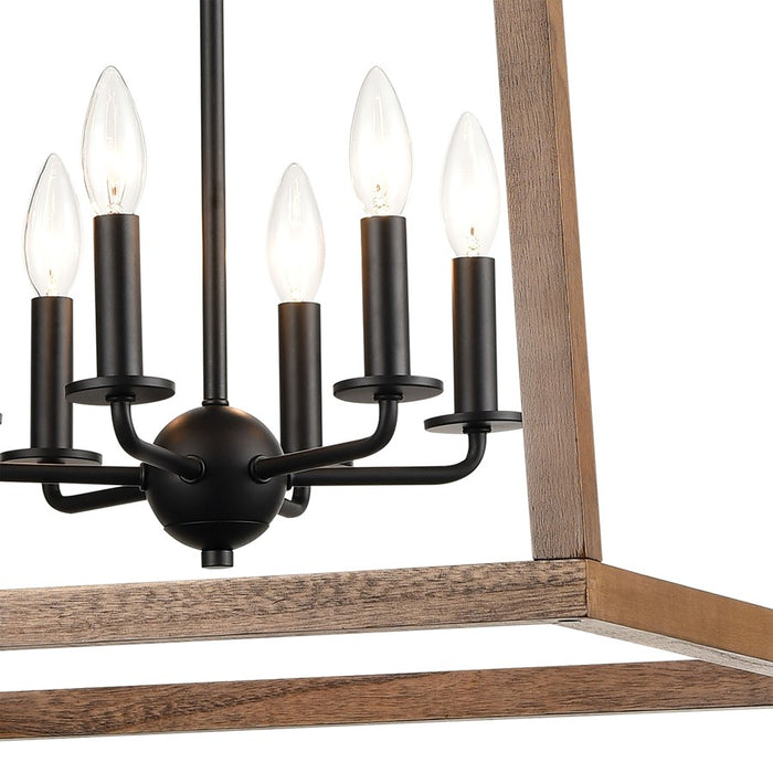Atlas Lighting Barrow 26'' Wide 6Lt Chandelier, Matte Black