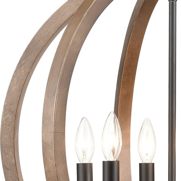 Atlas Lighting Barrow 22'' Wide 6Lt Chandelier, Matte Black