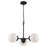 Atlas Lighting Beckett 22'' Wide 3Lt Chandelier, Bronze/White