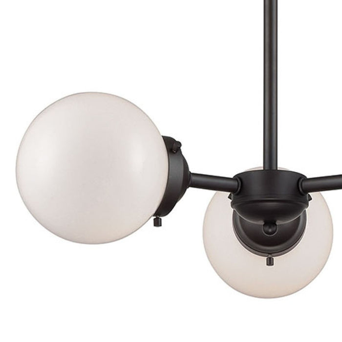 Atlas Lighting Beckett 22'' Wide 3Lt Chandelier, Bronze/White