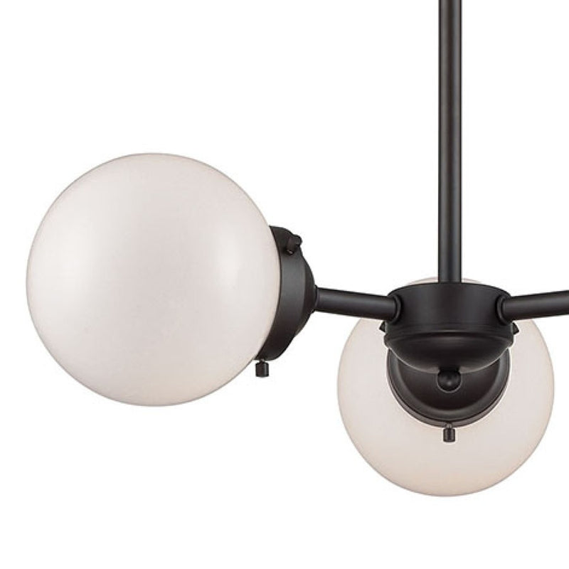 Atlas Lighting Beckett 22in 3-Light Chandelier | Modern Oil Rubbed Bronze and White Frosted Glass | Dining Room & Kitchen Island | Model CL11079-BZ1