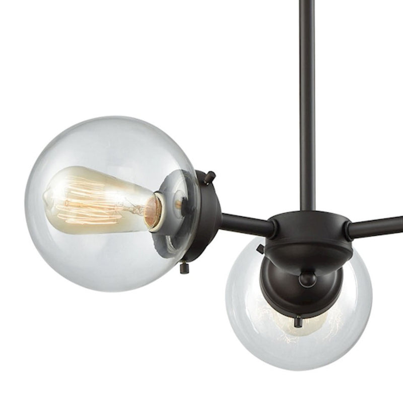 Atlas Lighting Beckett 22in 3-Light Chandelier | Modern Oil Rubbed Bronze and Clear Glass | Dining Room & Kitchen Island | Model CL11079-BZ2