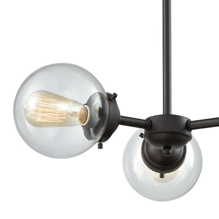 Atlas Lighting Beckett 22'' Wide 3Lt Chandelier, Bronze/Clear