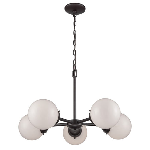 Atlas Lighting Beckett 26'' Wide 5Lt Chandelier, Bronze/White