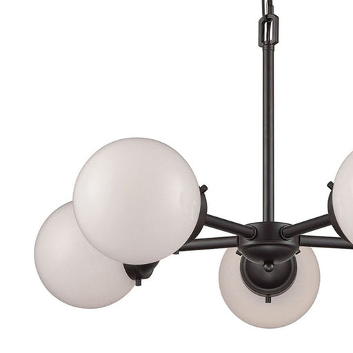 Atlas Lighting Beckett 26'' Wide 5Lt Chandelier, Bronze/White