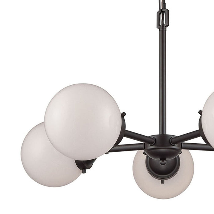 Atlas Lighting Beckett 26'' Wide 5Lt Chandelier, Bronze/White