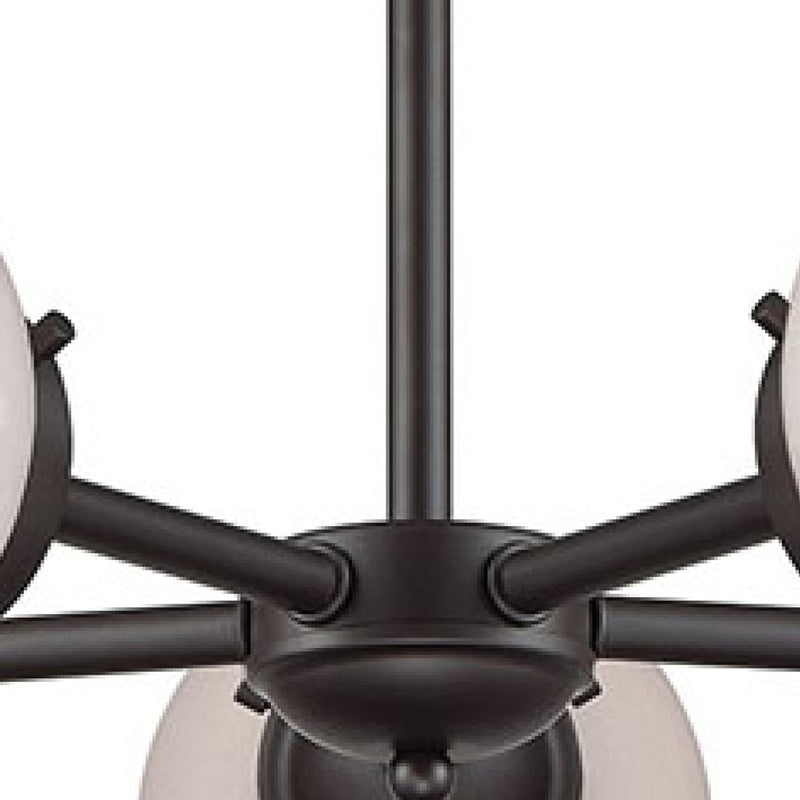 Atlas Lighting Beckett 26'' Wide 5Lt Chandelier, Bronze/White
