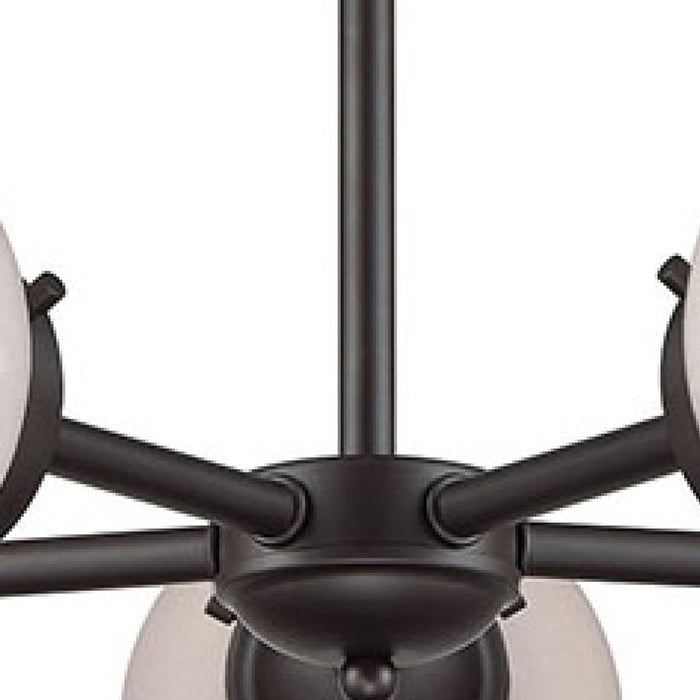 Atlas Lighting Beckett 26'' Wide 5Lt Chandelier, Bronze/White