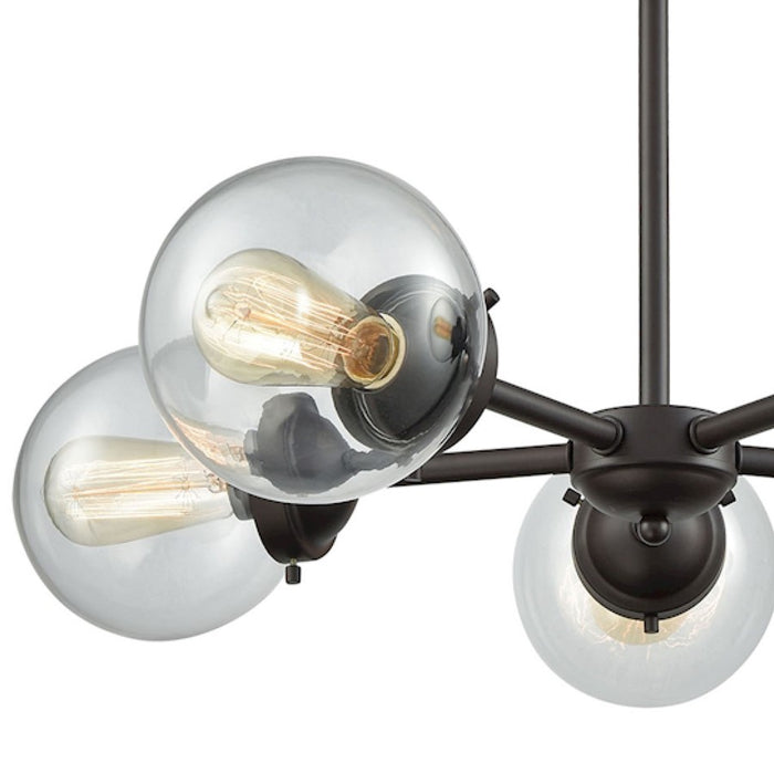 Atlas Lighting Beckett 26'' Wide 5Lt Chandelier, Bronze/Clear