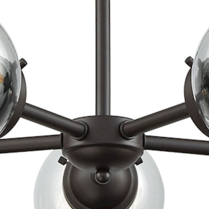 Atlas Lighting Beckett 26'' Wide 5Lt Chandelier, Bronze/Clear
