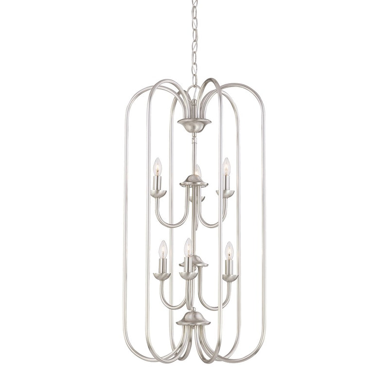 Atlas Lighting Bella 16in 6-Light Chandelier | Traditional Brushed Nickel Metal | Dining Room & Foyer | 16.25 x 16.25 x 31.25 in | Model CL11081-NK