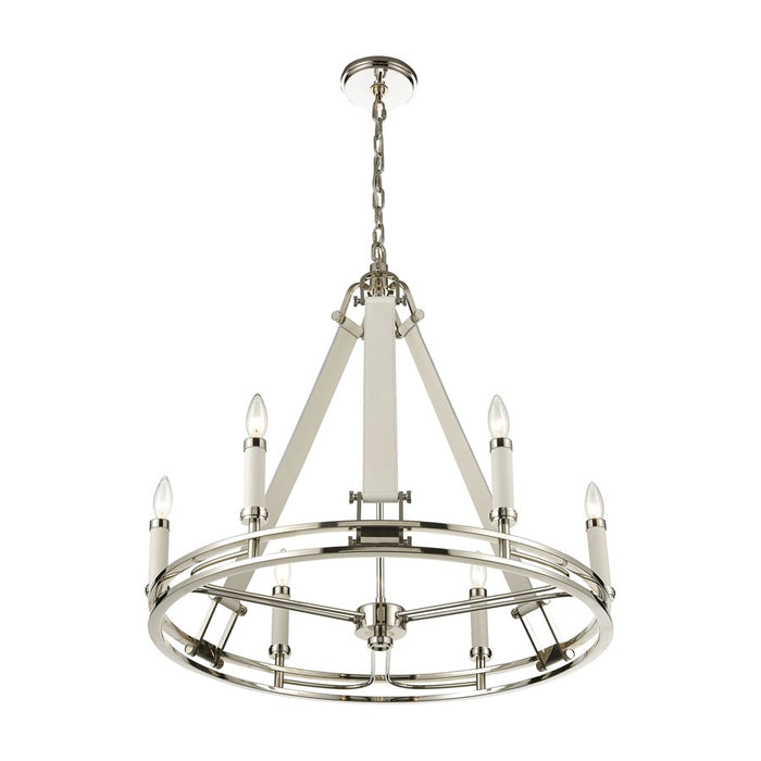 Atlas Lighting Bergamo 29'' Wide 6Lt Chandelier, Polished Nickel