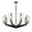 Atlas Lighting Blakeslee 33''W 8Lt Chandelier, Matte Black/Clear