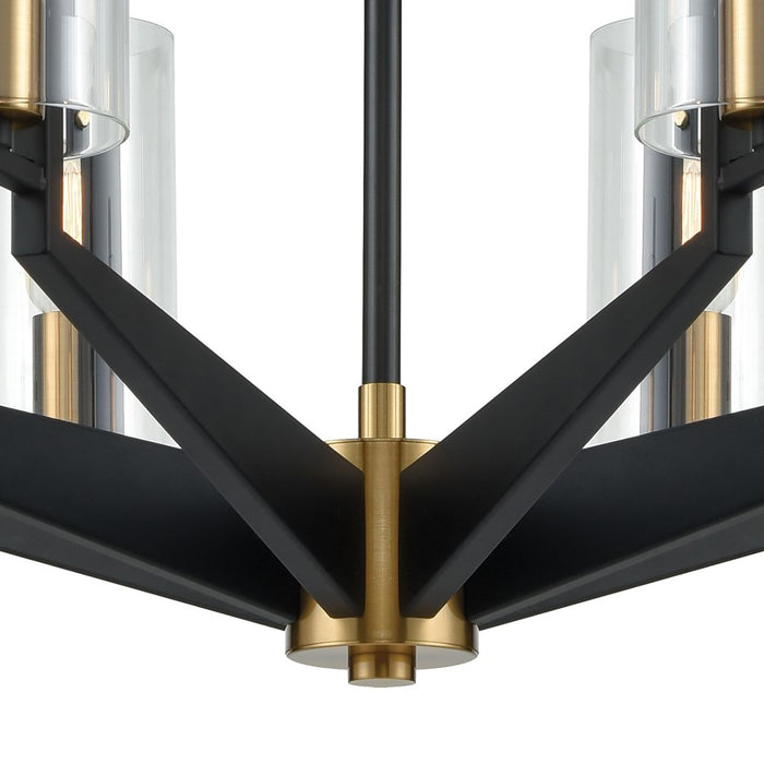 Atlas Lighting Blakeslee 33''W 8Lt Chandelier, Matte Black/Clear